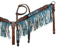 Showman Beaded inlay and suede fringe HS/BC set