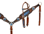 Showman® Headstall and breast collar with beaded inlay SH13523