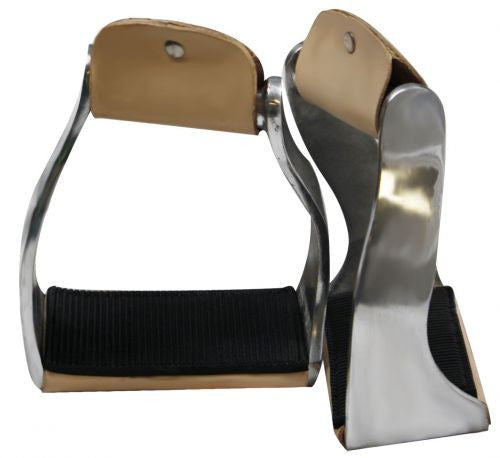 Showman™ Lightweight Twisted Angled Aluminum Stirrups with Wide Rubber Grip Tread SH175485