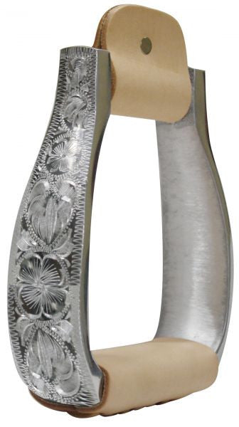 Polished aluminum engraved stirrups SH254540