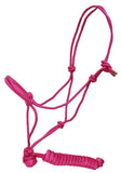 Showman™ horse size adjustable nylon cowboy knot halter with matching 5/8" X 7' lead SH722731