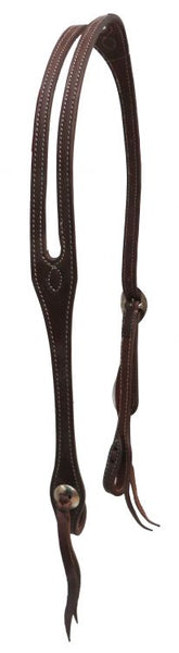 Showman ® Heavy oiled harness leather split ear headstall