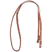 Martin Saddlery Harness Braided 3-Strand Barrel Rein 5/8-inch Thick Buckle Ends, Natural