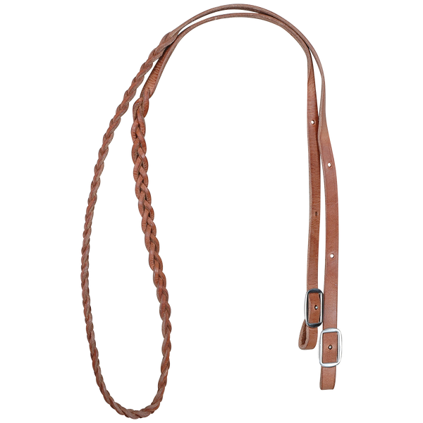 Martin Saddlery Harness Braided 3-Strand Barrel Rein 5/8-inch Thick Buckle Ends, Natural