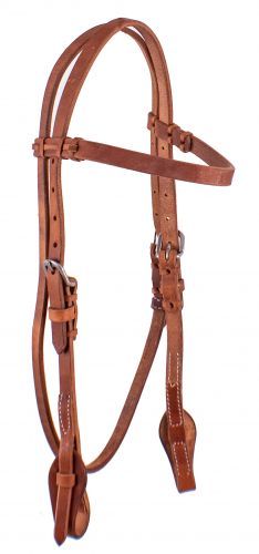 Showman ® Browband Harness Leather headstall with quick change bit loops