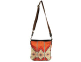 Montana West Red and Orange Aztec Print Canvas Crossbody Bag